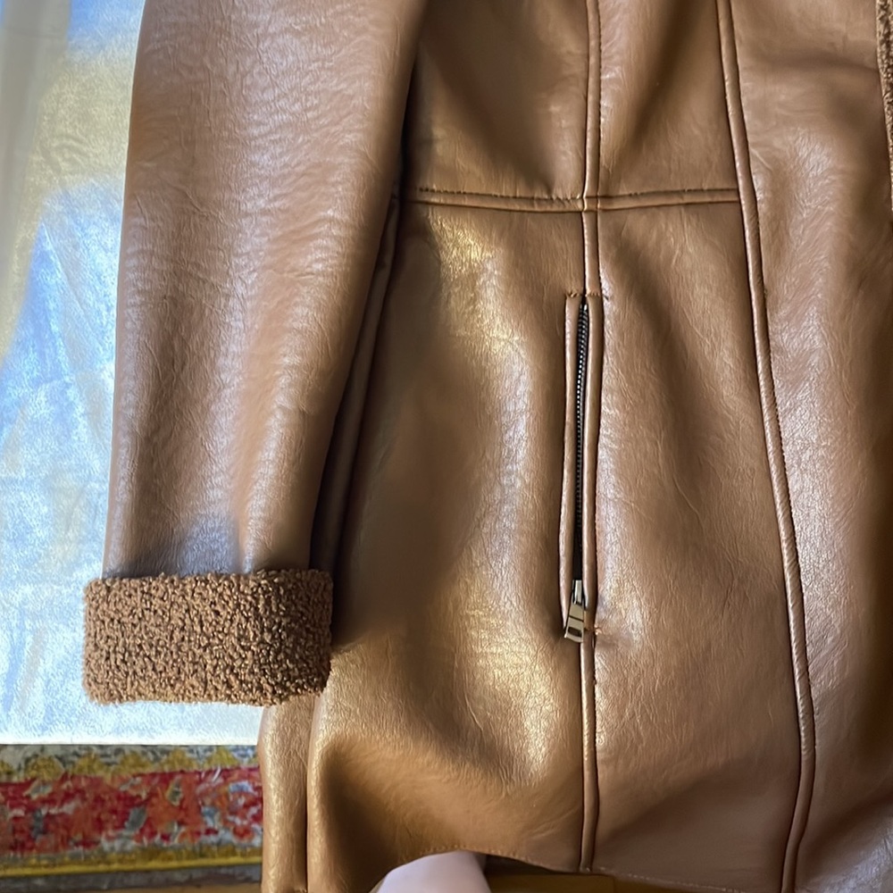 Beautiful Chocolate Brown Fall Jacket With Fur Ho… - image 4